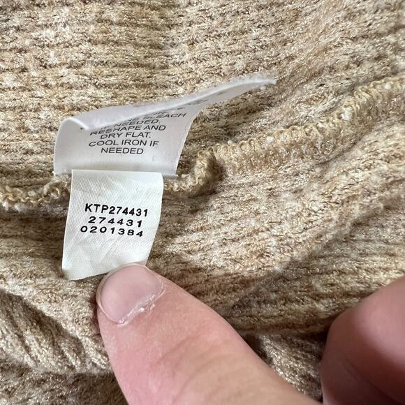 J Jill Wearever Collection Waffle Knit Stretch Cowl Neck Tunic Top Tan Size 2X - Picture 7 of 7